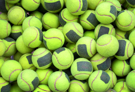 close up group of practice tennis in basketの写真素材