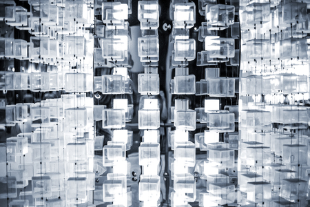 abstract background from transparency cubic in darkの写真素材