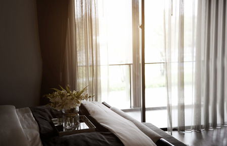 living room decoration in morning ,use for hotel house resdence decoration backgroundの写真素材