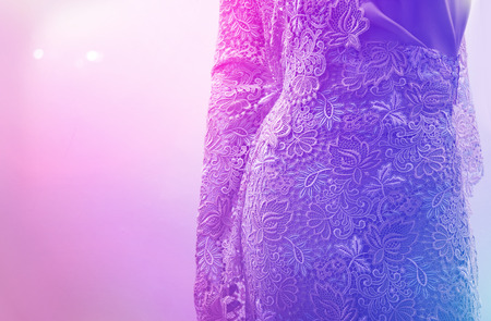 close up ruff fabric textile on colour light for background. Beautyful textile fashion conceptの写真素材