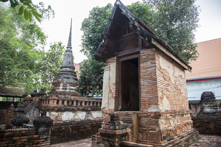 old stupa buddhism architecture at Ayuthaya,Thailand. Ancient religion building conceptの写真素材