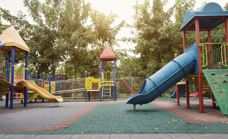 nobody outdoor playpark in end of summer concept backgroundの写真素材