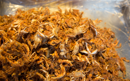 close up crispy boild crab for Thai food ingredient. Seafood animal for Thai cusine.の写真素材