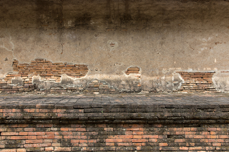 old brick with cement stage and wall in ancient building for display old product or performanceの写真素材