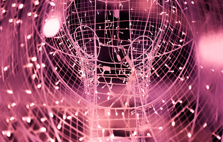 abstact decoration night light with mini light patern, Beautiful color in nightの写真素材