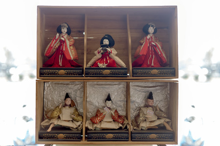 1 January 2019,Nakorn Rachasima ,Thailand. Vintage Japanese ceramic doll on garage sale market on street fair for used toy collecterの写真素材