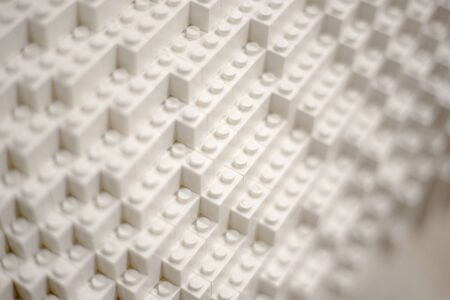 developement idea skill with color plastic blocks toy for background. Marco shotの写真素材