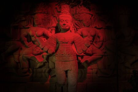 4 Febuary 2017,Bangkok Thailand. Hindu religion sculpture from stone in historical temple at Thailand . Asian historical objectの写真素材