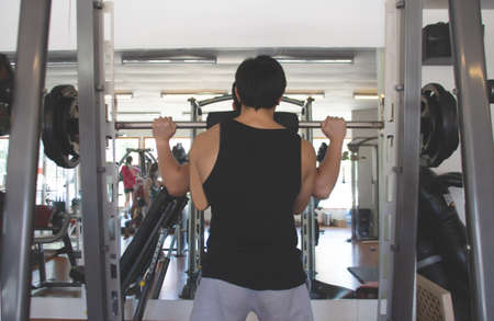 backyard of trainner safty body buildedr student at gymの写真素材