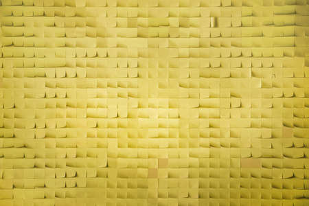 yellow sticker note paper on wallpaper background for putch ideaの写真素材