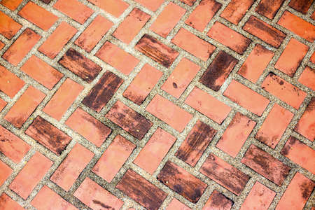 red Brick floor pattern texture for backgroundの写真素材