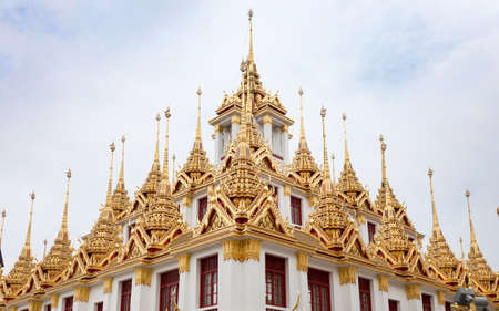 landmark temple in Bankgok Thailand. with golden architecture in Busddism Religion