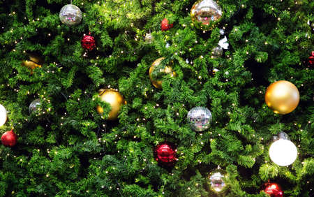 decorate artficial christmas tree in merry chismast and happy new year festivalの写真素材