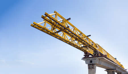 engineering highway bridge structure from metal steel architecture in construction industryの写真素材