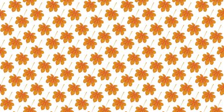 Yellow-orange chestnut leaves on a white background. Vector.のイラスト素材