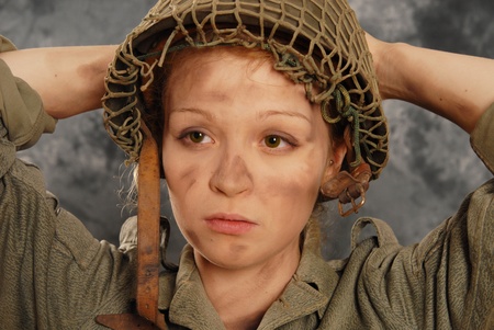 pretty soldier womanの写真素材