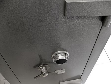 Bank safe - combination safe lock and handle to openの写真素材