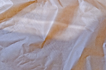 Old crumpled brown packing paperの写真素材