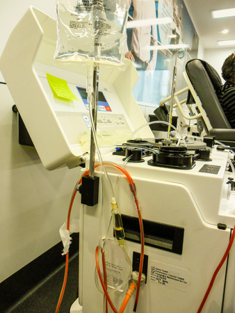 Now for the cleanup operation. All the disposable tubing etc must be removed.の写真素材