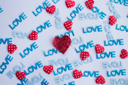 Word LOVE with Heart shaped Valentines Dayの写真素材
