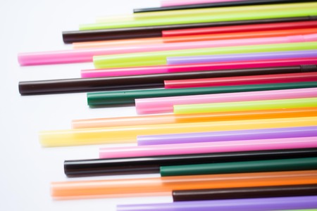 straw for drink on white background