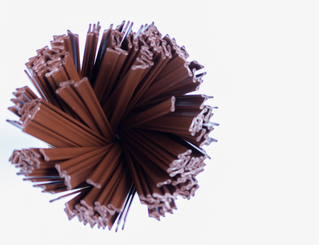 Top view of hot drink straw  with space for text