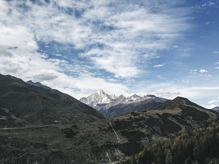The scenery of the  mountainsの写真素材