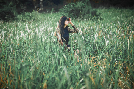 Beautiful women enjoy the naturalの写真素材