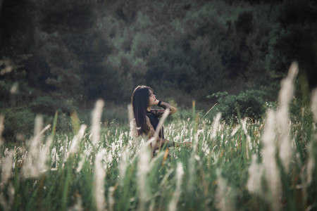 Beautiful women enjoy the naturalの写真素材