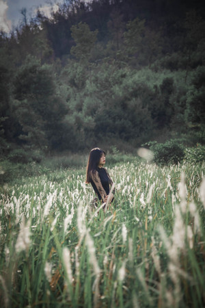 Beautiful women enjoy the naturalの写真素材