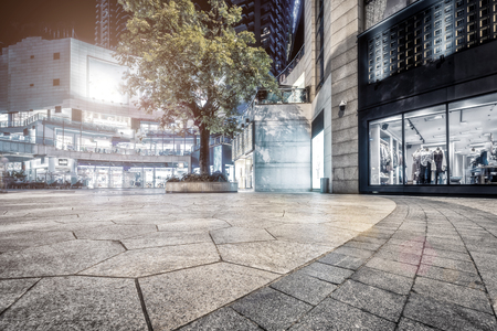 A highway between modern city buildingsのeditorial素材