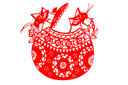 Auspicious paper-cut patternのイラスト素材