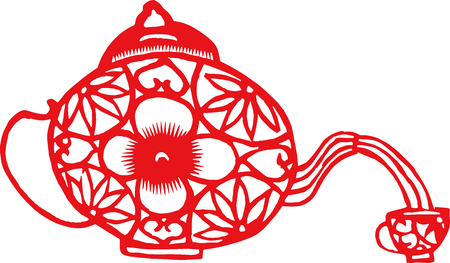 Auspicious paper cut patternsのイラスト素材