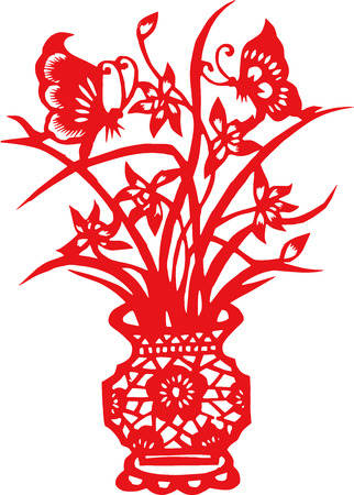 Auspicious paper cut patternsのイラスト素材