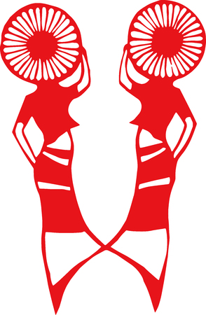 Paper-cut patterns of ethnic minorities in Chinaのイラスト素材