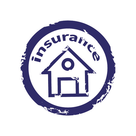 Home insurance scratched seal. Vector illustration with stampのイラスト素材