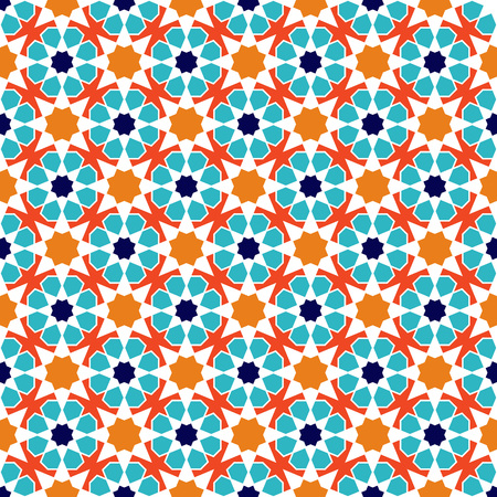 Color Islamic pattern. Seamless vector geometric background in arabian styleのイラスト素材