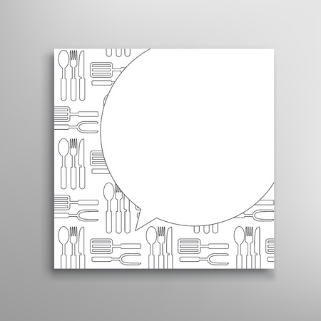Cooking invitation template. Culinary utensils vector cardのイラスト素材
