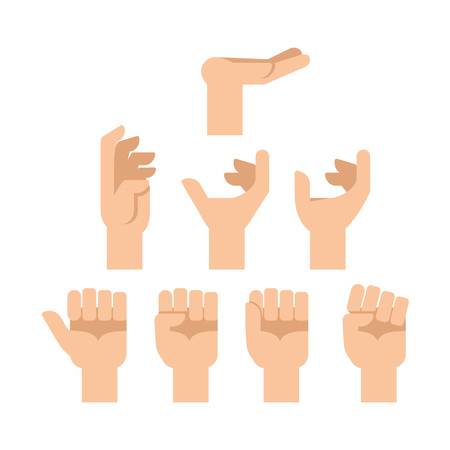 Set of holding hands. Vector collectionのイラスト素材