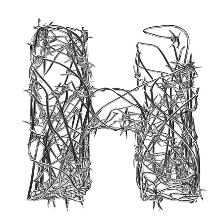 barbed wire type with alpha channel hの写真素材