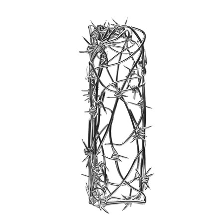 barbed wire type with alpha channel iの写真素材