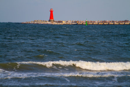 Lighthouse on the Baltic Seaの写真素材