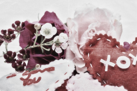 Love photo with old filter appliedの写真素材