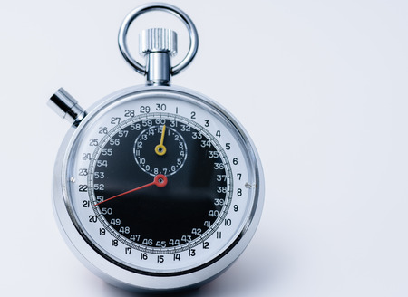 Stopwatch on white background with copy space