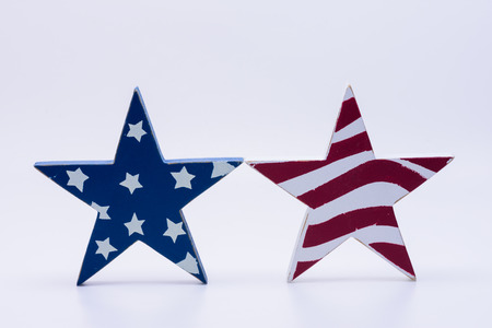 Wood stars creating USA flagの写真素材