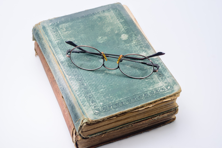 Glasses for reading old textbooksの写真素材