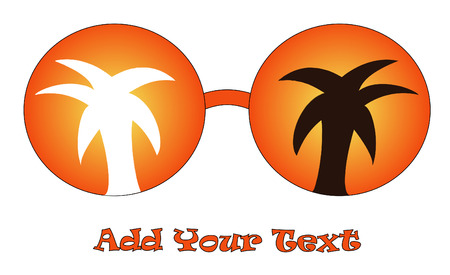 Orange glasses with palm treesのイラスト素材