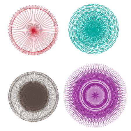 Spirograph holographic vector / Money, certificate security, diplomaのイラスト素材