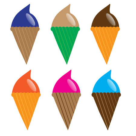 Ice Cream icons set. Isolated on a white backgroundのイラスト素材