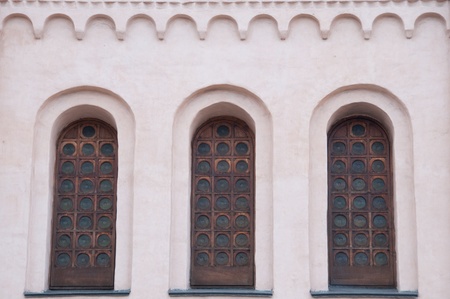 The windows of the ancient cathedral  The architecture of ancient Kiev 